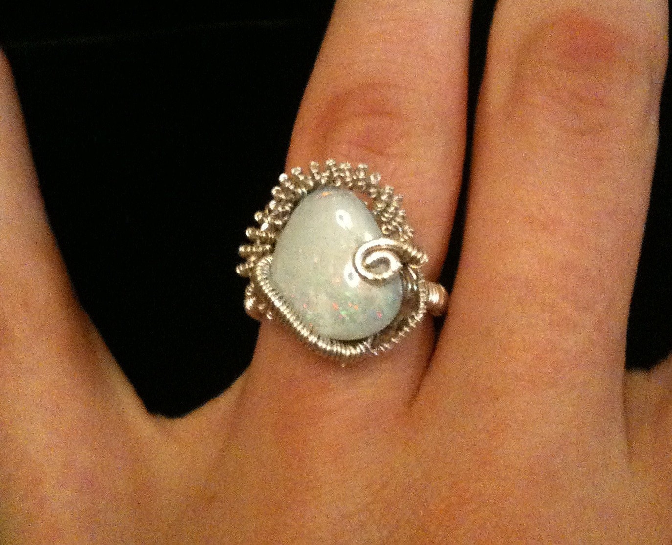 Sparkling Opal Sunrise Ring