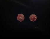 Pink Garnet Cluster Earrings