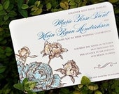 Hand Painted Peony Wedding Invitation