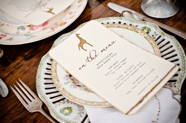 Vintage Desert Safari Wedding Menu