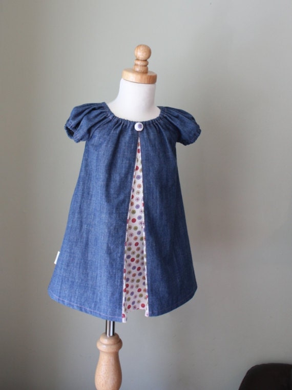 Denim Peekaboo Dress - Size 2T - Ready to Ship