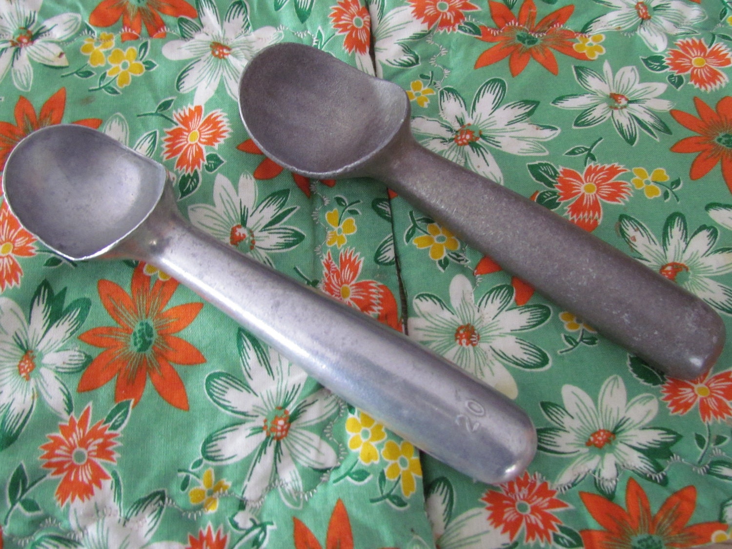 Pair of Vintage Aluminum Ice Cream Scoops