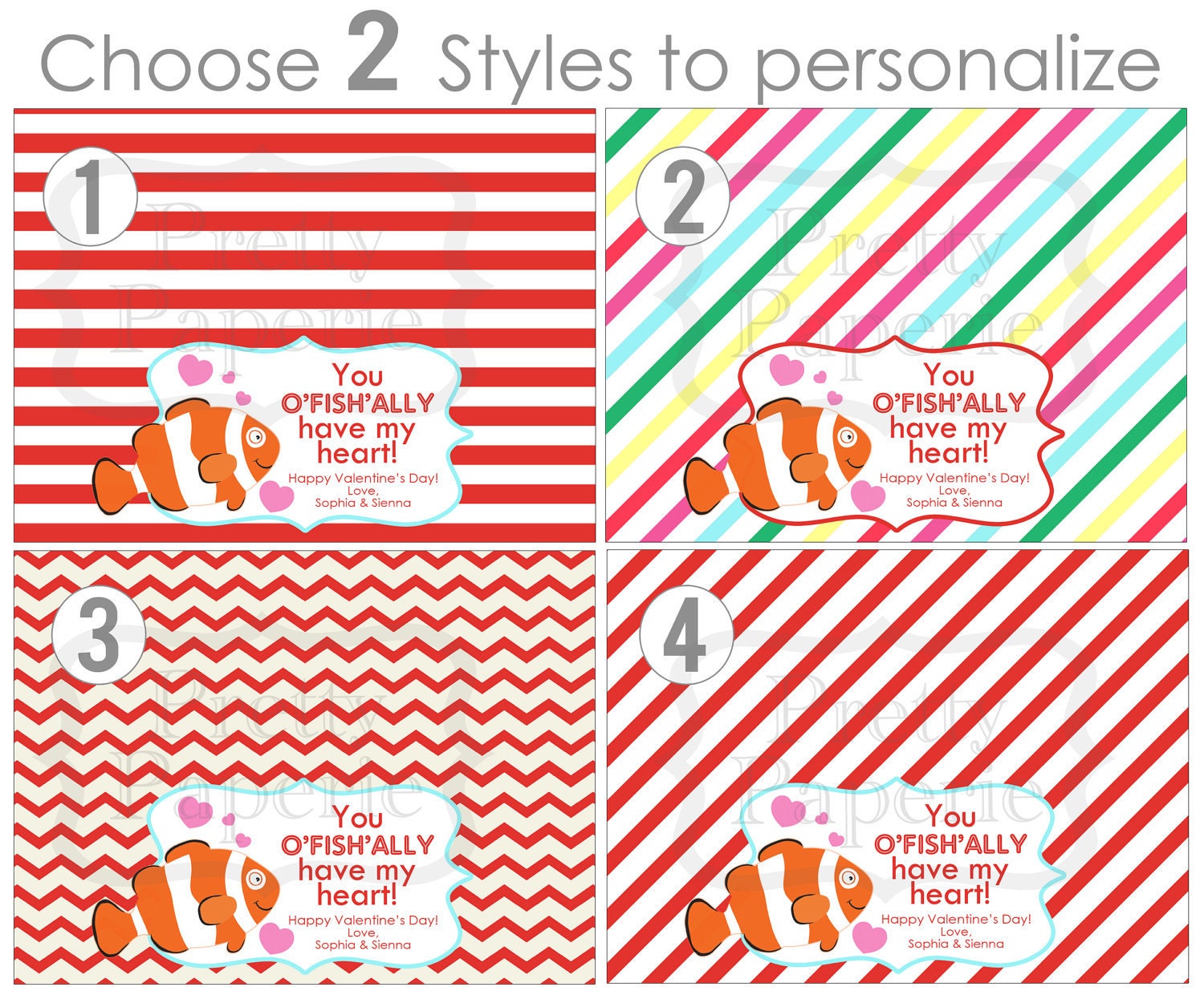 Valentine's Day Treat Bag Tags: oFISHally have my Heart -Printable PDF