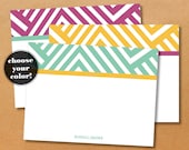 chevron stripe // personalized notecards