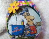 Egg, chicken egg, 3D, Easter, Ralph the Vendor Eggcettera- Real chicken egg with cute 3D scene inside