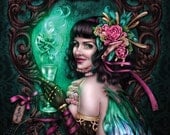 Absinthe Steampunk Fairy - signed art print - Brigid Ashwood
