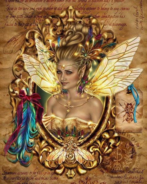 Black Honey - steampunk victorian fairy signed art print - Brigid Ashwood