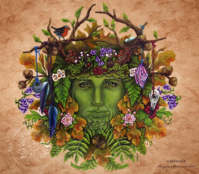 Celtic Greenman Pagan Art Print