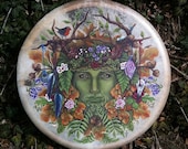 GreenMan original handpainted Bodhran Celtic Pagan Drum