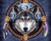 The Guide - Spirit Guide Wolf - signed art print - Brigid Ashwood