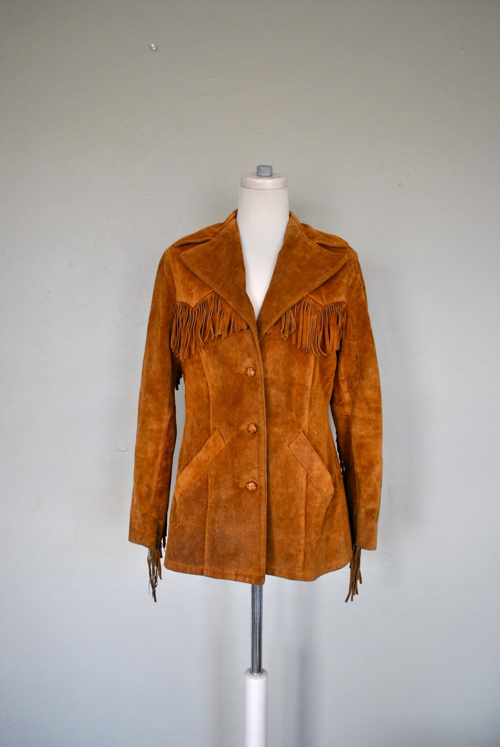 Leather Fringe Jacket / 1970s Fringe Leather Jacket / Southwestern Country Real Leather Fringe Coat