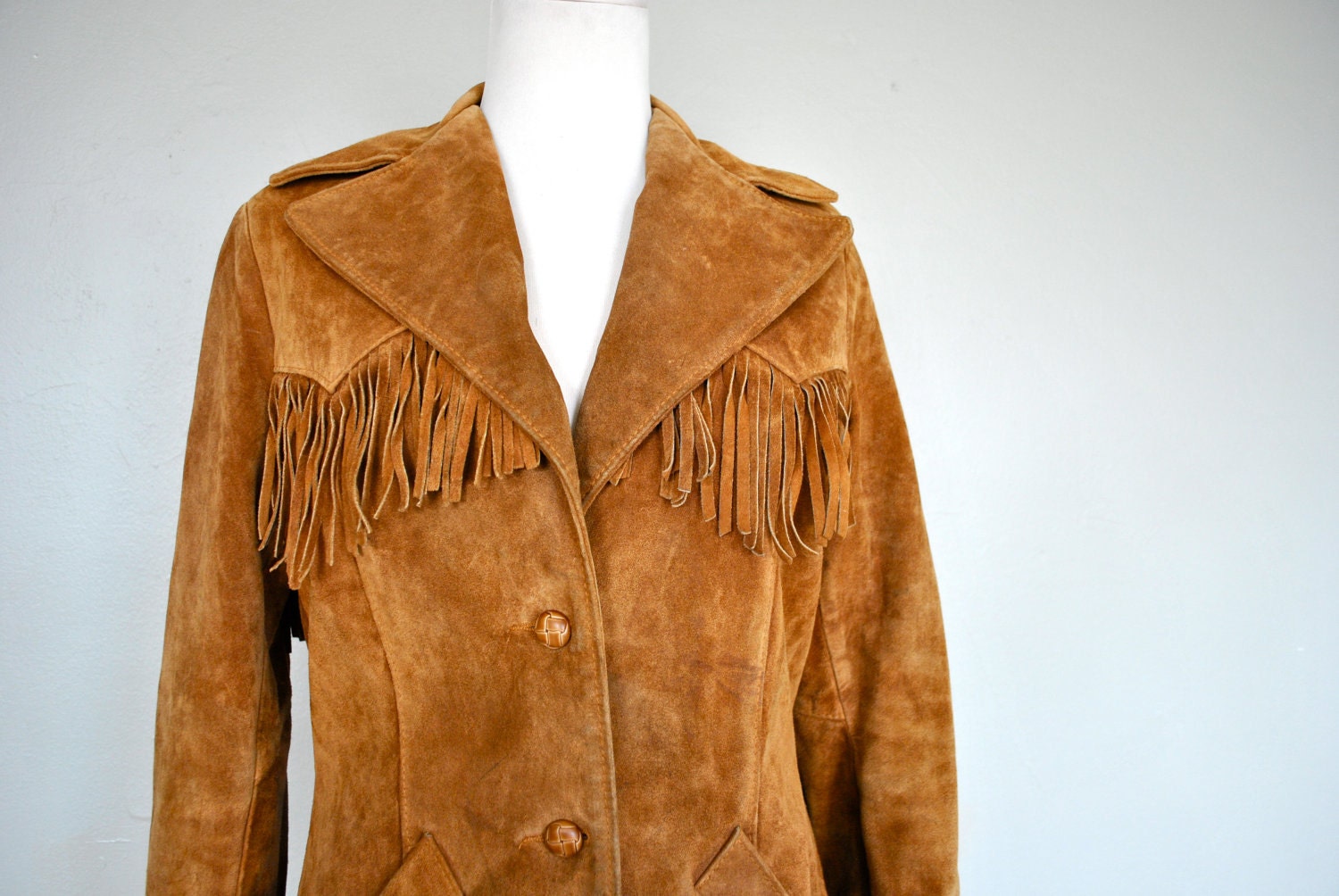 Leather Fringe Jacket / 1970s Fringe Leather Jacket / Southwestern Country Real Leather Fringe Coat