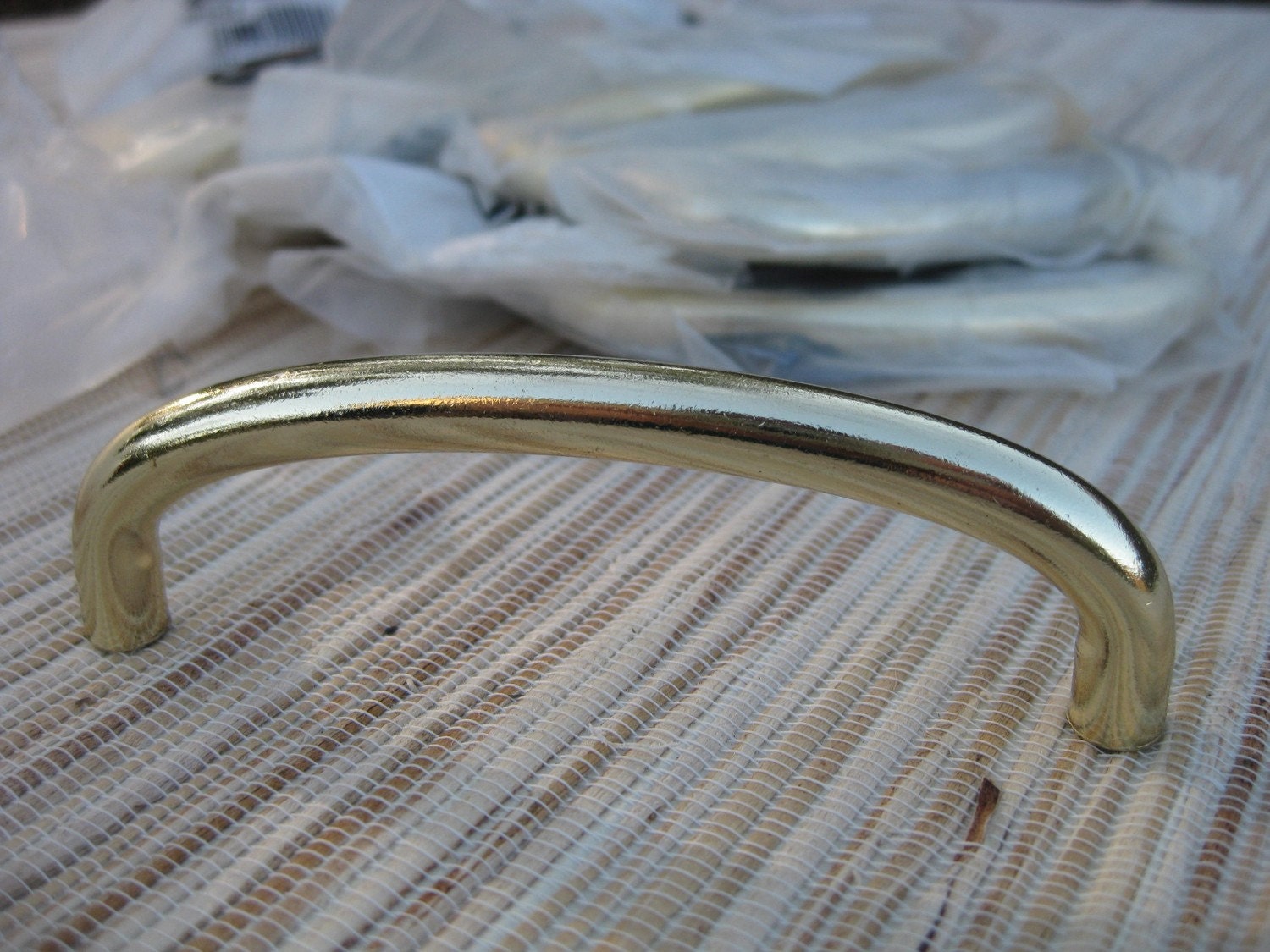 8 Polished Brass Drawer Pulls - repurpose - upcycled - restoration hardware - Free Shipping