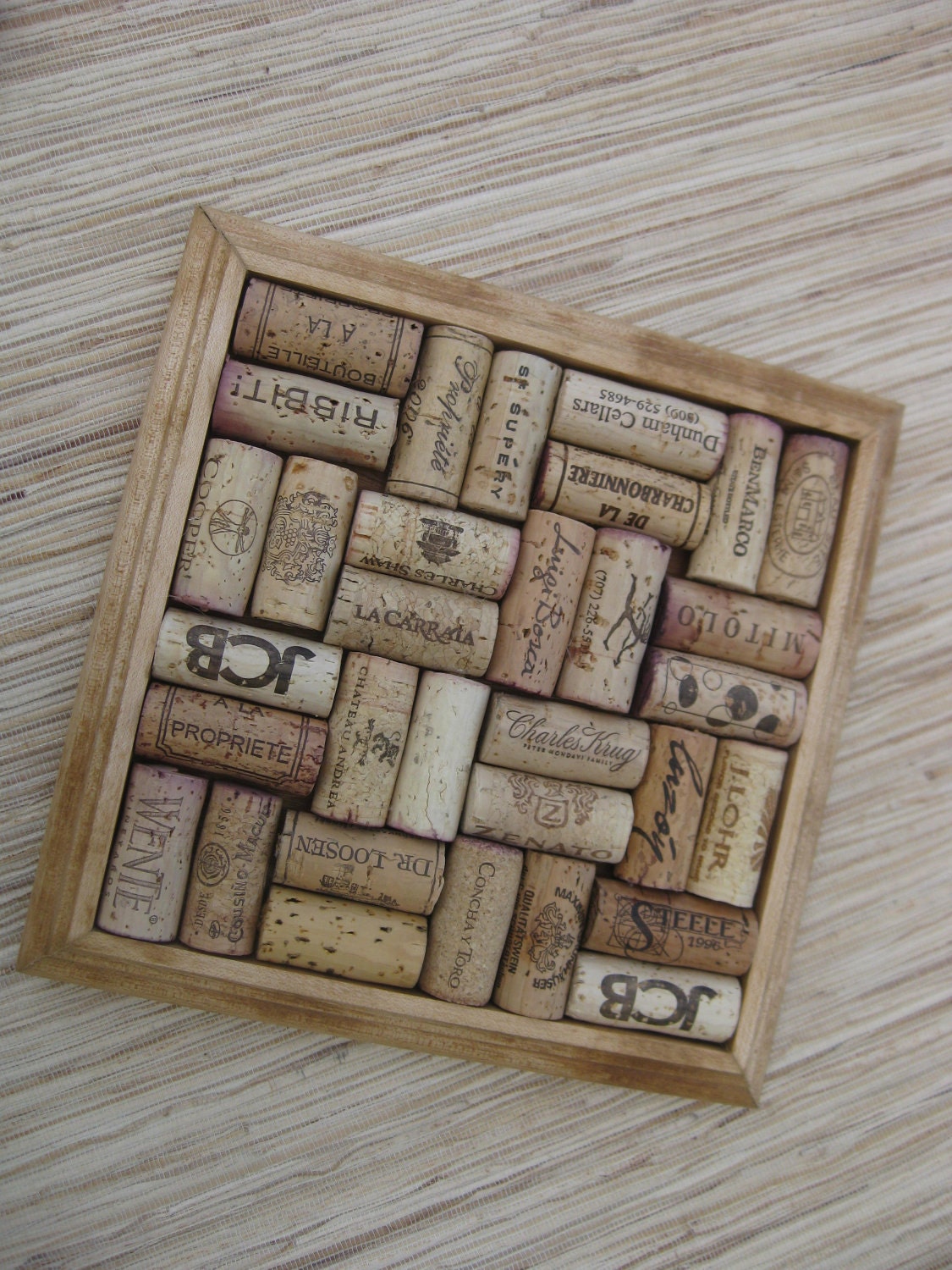RESERVED Wine Cork Trivet made from Reclaimed Wood and Upcycled Oak Wine Corks - honey color