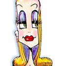 Good Looks can be a nuiscance Vanity Woman Humor Print