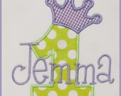 Girls Birthday Shirt or Onesie, YOU DESIGN, Princess, Number with Crown, Long or Short Sleeve