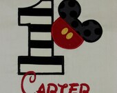 Boys, Mickey Mouse, Mr. Mouse, Appliqued Shirt or Onesie, Long or Short Sleeve, Disney Vacation, Birthday, YOU DESIGN