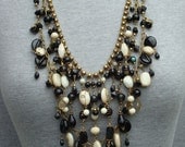 Glass and gold layered necklace