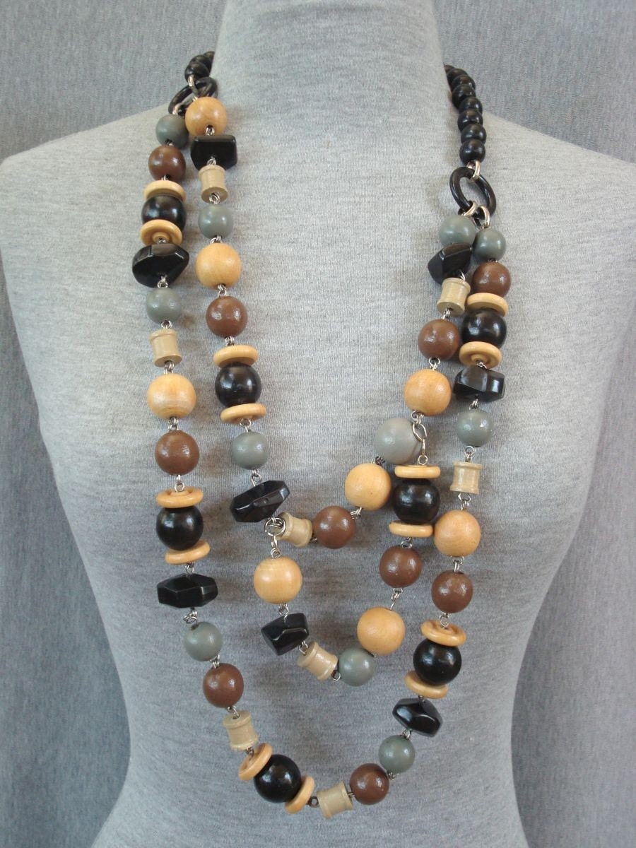 Hand Painted Wood Necklace