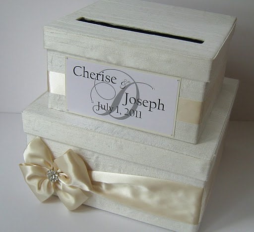 Wedding Card Box Money Box Card Holder - Custom Made to Order - Made with 100% Silk Dupioni