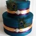Wedding Card Box, Money Card Box Peacock Card Box Custom Made, peacock feathers & vintage style rhinestone brooches