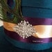 Wedding Card Box, Money Card Box Peacock Card Box Custom Made, peacock feathers & vintage style rhinestone brooches