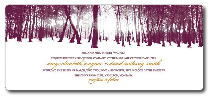 Enchanted Forest- Wedding Invitation Set