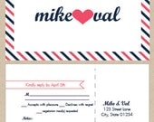 Airmail Love Wedding Invitation, 10 Sets