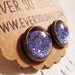 purple lavender summer night starry skies - handmade blue violet round earrings sparkly metallic nickel free post