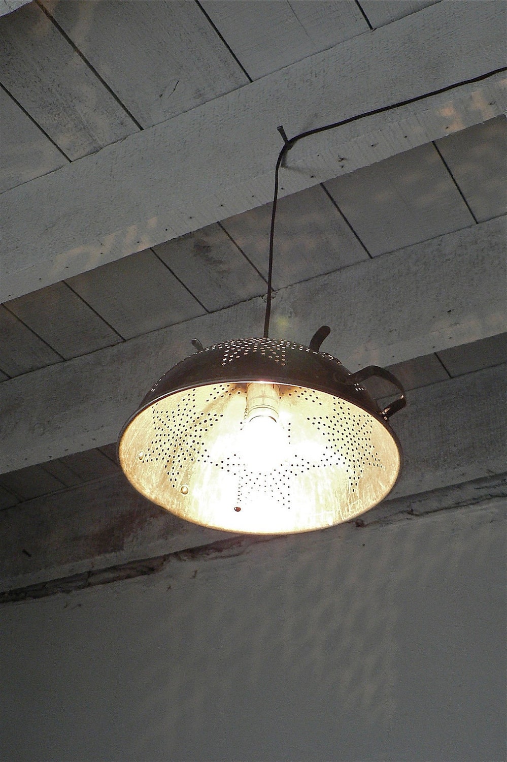 Vintage Colander Hanging Light