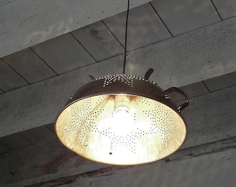 Vintage Colander Hanging Light
