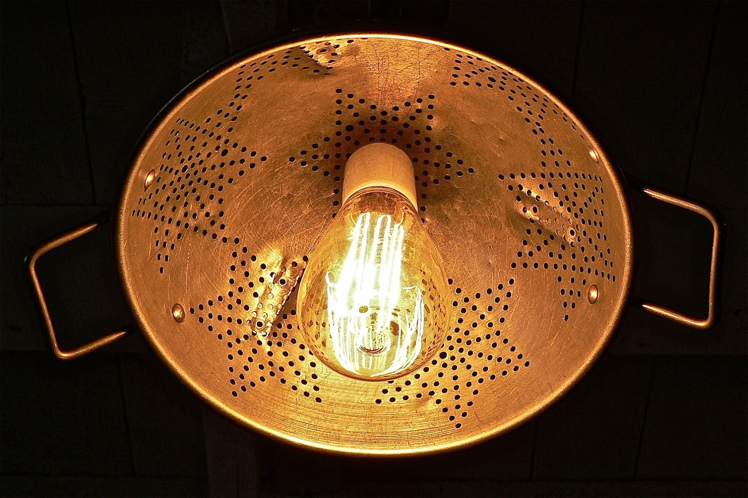 Vintage Colander Pendant Light
