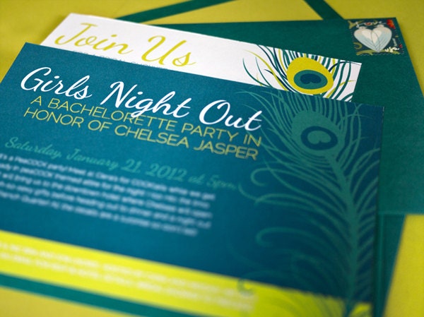 Peacock Party Printable Invitation - Customizable - DIY Print Yourself 5x7