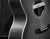 5x7 Black and White Guitar Musical Instrument Music Art Photography by Angelica