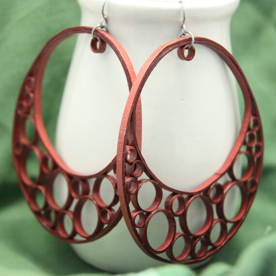 Huge Earrings OOAK Crescent Hoop Statement Jewelry with Niobium Earring Hooks Eco Friendly Jewelry, Artisan Jewelry