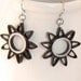Brown and Silver Nine Pointed Star Paper Quilled Earrings with Niobium Earring Hooks Eco Friendly Earrings / Artisan Jewelry