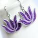 Lotus Earrings Purple and Silver Handmade with Niobium Earring Hooks Bridesmaid gift  Eco Friendly Earrings / Artisan Jewelry