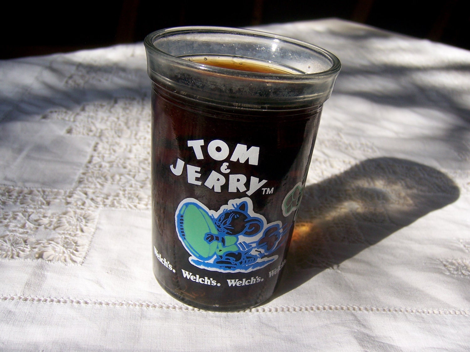 Collectible Jelly Jar Glass. Tom and Jerry from Welchs and Turner Entertainment Co.