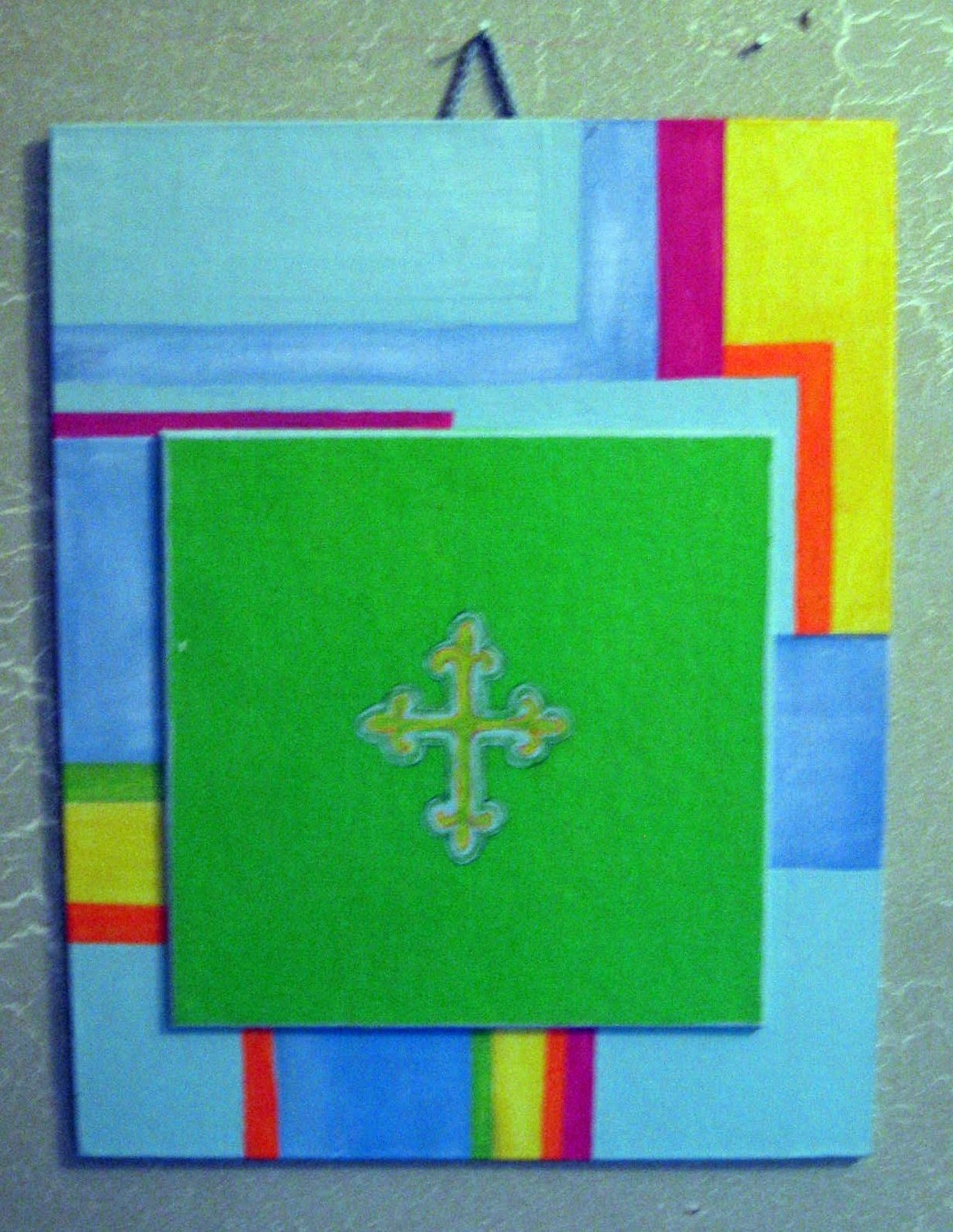 colorful cross paintings