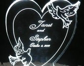 Loving Doves or Bells Wedding Cake Topper - Personalized