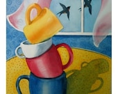 Cups and Swallows Card