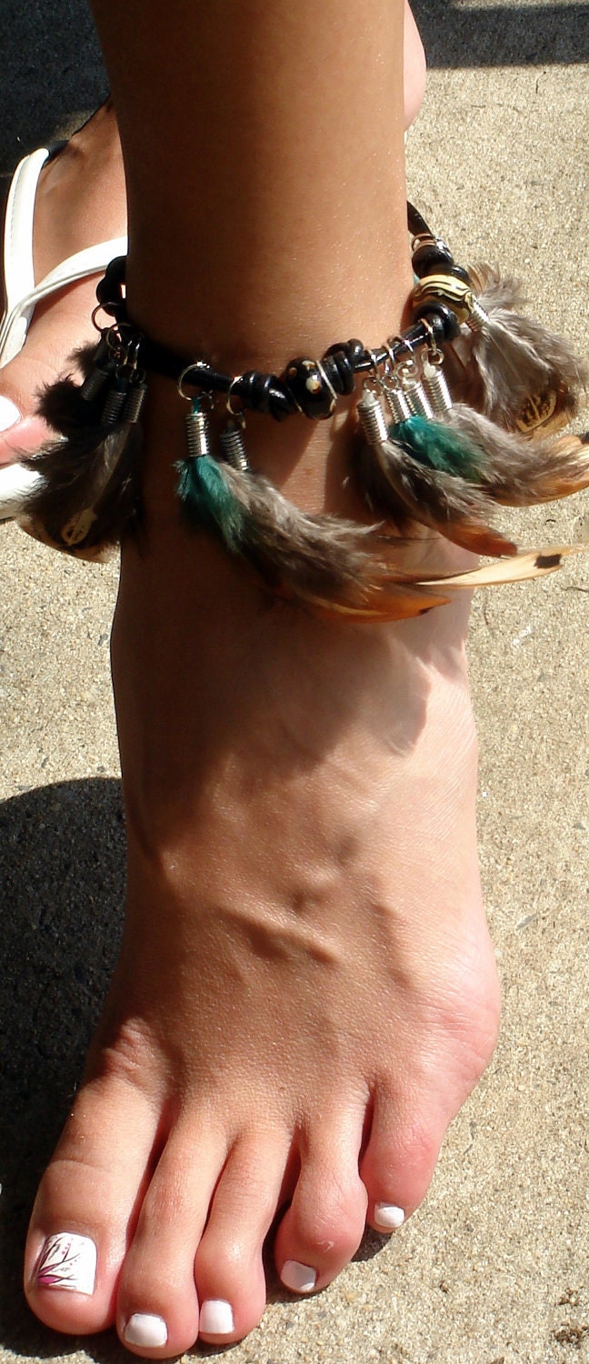 Ankle Bracelet-Into the Woods Feather Ankle Bracelet