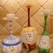 Wine Glass Snowmen Candle Holders Set of 3