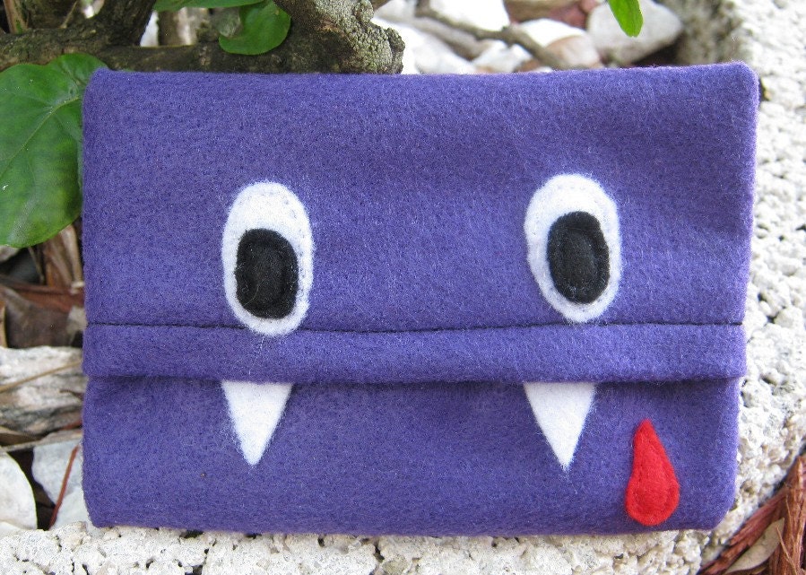 Fangs Pocket Pals Tiny Tissue Cozy/Holder (Pink Frog 4 U ORIGINAL DESIGN)