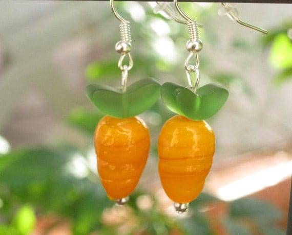 Orange you cute Carrot glass earrings