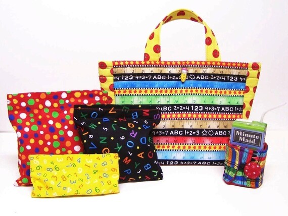 PDF Pattern Tutoral  Insulated Lunch Bag Set.... INCLUDES Reusable Sandwich and Snack Bags  PLUS...INSULATED JUICE BOX COZY .....3 PATTERNS IN 1