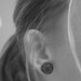Animal print button earrings studs cheetah leopard bobcat jaguar brown black