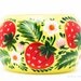 Strawberry Fields bracelet - various sizes. Hand Painted Jewelry. Flowers Bangle Bracelet. Floral fashion. Bright colors. Wide wood bracelet
