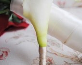 Cream Calla Lily Real Touch Boutonniere