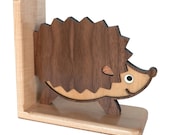 Hedgehog Wooden Animal Bookend Heirloom: Baby Nursery Kids